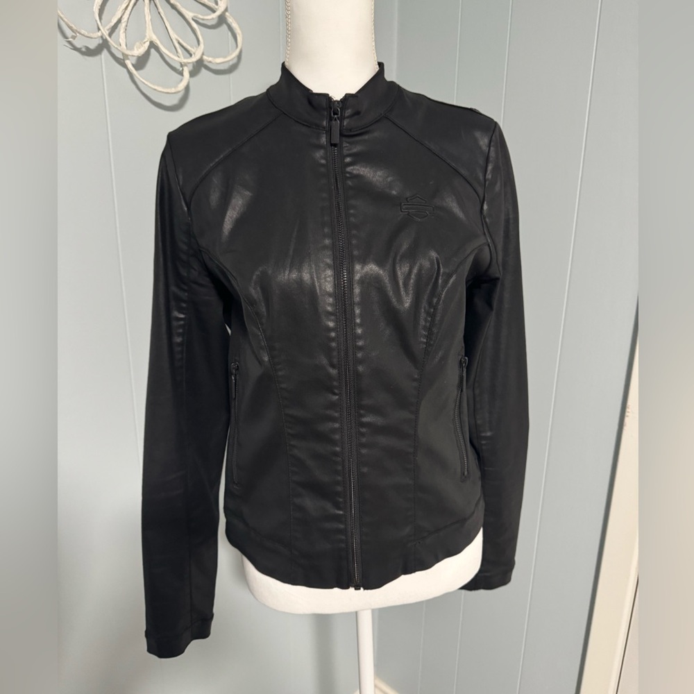 Harley Davidson Women's Black Moto Jacket Size Small